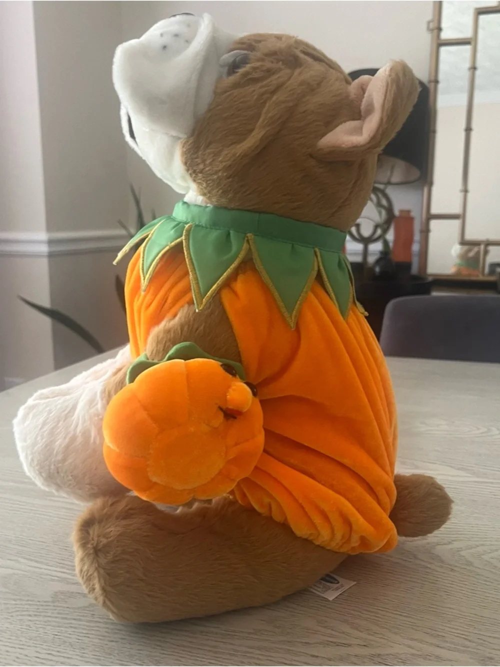 Teddy Mountain 16” Plush Bull Dog w/Pumpkin Costume~DIY‎ Birthday Craft